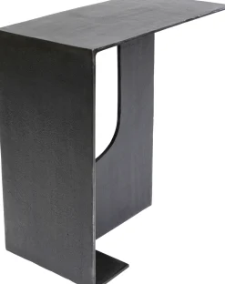 Stolik Pomocniczny Z Aluminium Czarny Ręczne Wykonanie 55x28 Cm