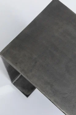 Stolik Pomocniczny Z Aluminium Czarny Ręczne Wykonanie 55x28 Cm