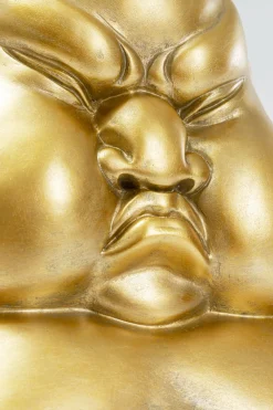 Stolik Pomocniczy Blat Szkło Hartowane Podstawa Złota Zawodnik Sumo Ø54 Cm