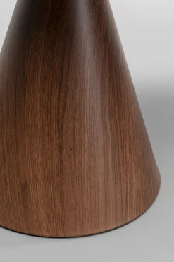 Stolik Pomocniczy Z Ceramicznym Blatem Podstawa Brązowa Ø50 Cm