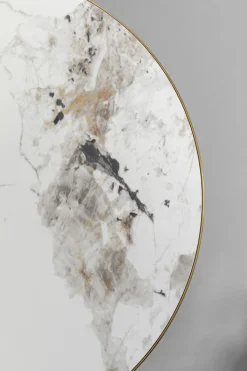 Stolik Pomocniczy Z Ceramicznym Blatem Podstawa Brązowa Ø50 Cm