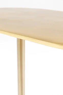 Stolik Pomocniczy Złoty Aluminium 50xH59 Cm Czarna Podstawa