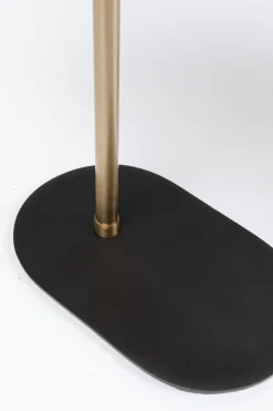 Stolik Pomocniczy Złoty Aluminium 50xH59 Cm Czarna Podstawa