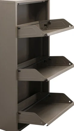 Szafka Na Buty Stalowa 3 Półki Kolor Taupe 50x103 Cm