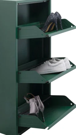 Szafka Na Buty Stalowa 3 Półki Kolor Zielony 50x103 Cm