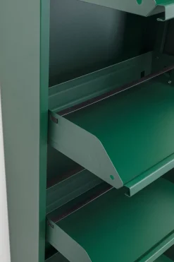 Szafka Na Buty Stalowa 5 Półek Kolor Zielony 50x170 Cm