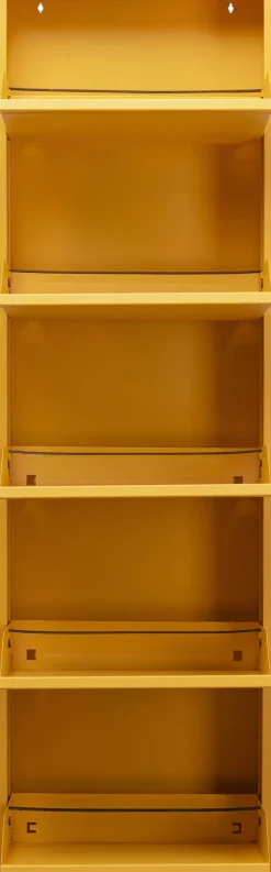 Szafka Na Buty Stalowa 5 Półek Kolor żółty 50x170 Cm