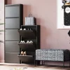 Szafka Na Buty Stalowa Czarna 5 Przegródek 50x173 Cm