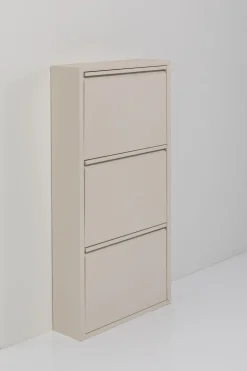 Szafka Na Buty Stalowa Kremowa 3 Przegródki 50x104 Cm