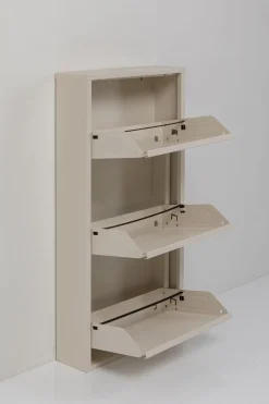 Szafka Na Buty Stalowa Kremowa 3 Przegródki 50x104 Cm