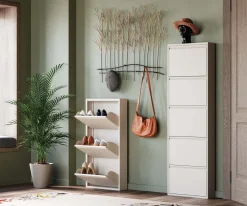 Szafka Na Buty Stalowa Kremowa 5 Przegródek 50x173 Cm