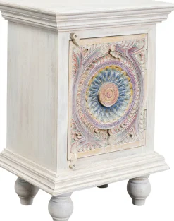 Szafka Nocna 1-drzwiowa Z Drewna Mango Front Kolorowy 50x70 Cm