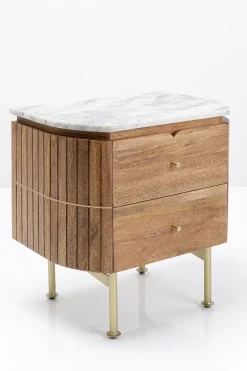 Szafka Nocna Grace 50x55 Cm Drewno Mango - Blat Marmur