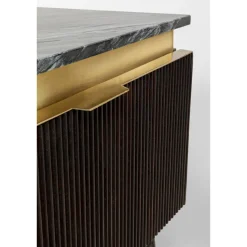 Szafka RTV Catalina 170x50 Cm Drewno Mango Ciemnobrązowe - Blat Marmur