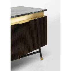 Szafka RTV Catalina 170x50 Cm Drewno Mango Ciemnobrązowe - Blat Marmur