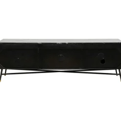 Szafka RTV Catalina 170x50 Cm Drewno Mango Ciemnobrązowe - Blat Marmur