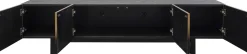 Szafka RTV 4-drzwiowa Czarno-złota Front Stal Nierdzewna 180x45 Cm