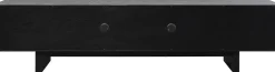 Szafka RTV 4-drzwiowa Czarno-złota Front Stal Nierdzewna 180x45 Cm