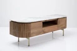 Szafka RTV Grace 145x48 Cm Drewno Mango - Blat Marmur