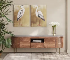 Szafka RTV Grace 145x48 Cm Drewno Mango - Blat Marmur