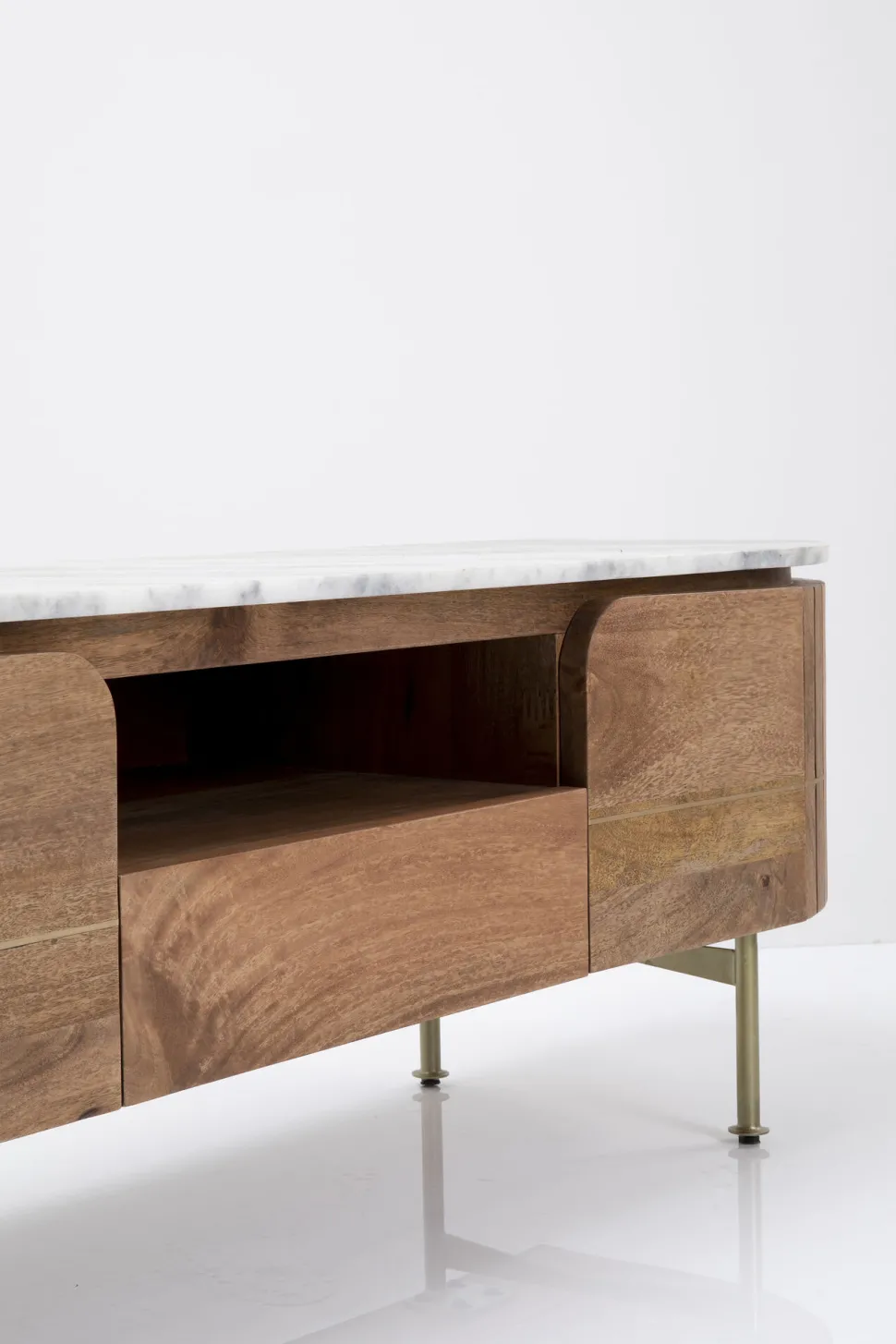 Szafka RTV Grace 145x48 Cm Drewno Mango - Blat Marmur
