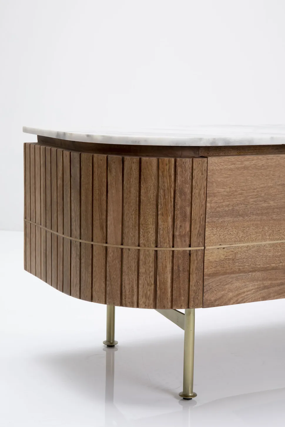 Szafka RTV Grace 145x48 Cm Drewno Mango - Blat Marmur