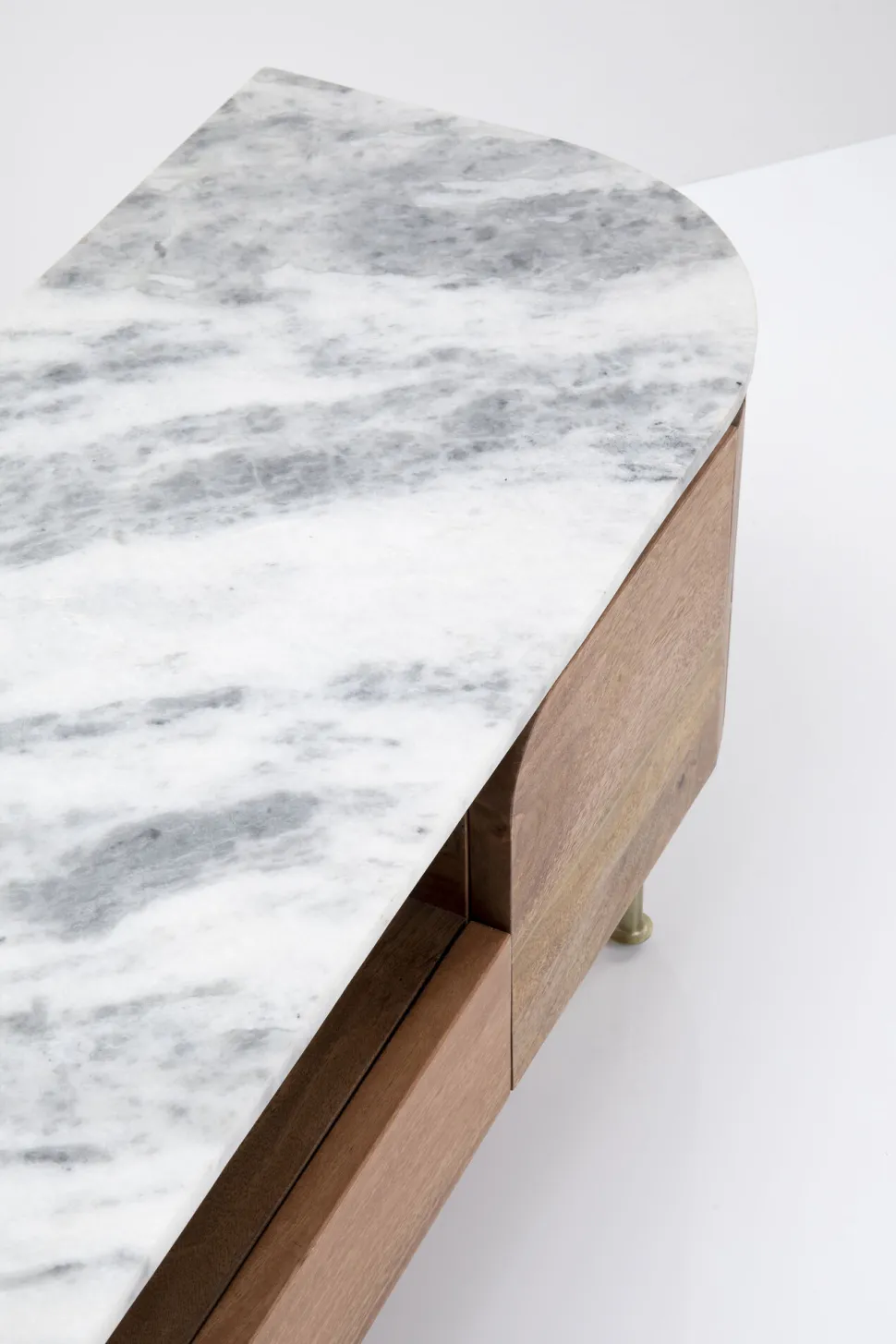 Szafka RTV Grace 145x48 Cm Drewno Mango - Blat Marmur