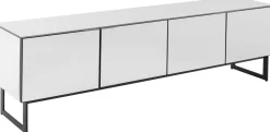 Szafka RTV Lustrzana Czterodrzwiowa Nogi Czarne 180x55 Cm