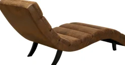Szezlong Tapicerowany Brązowy Vintage Nogi Bukowe Czarne 190 Cm