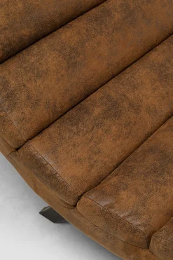 Szezlong Tapicerowany Brązowy Vintage Nogi Bukowe Czarne 190 Cm