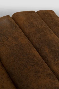 Szezlong Tapicerowany Brązowy Vintage Nogi Bukowe Czarne 190 Cm