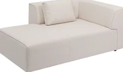 Szezlong Tapicerowany Kremowy Moduł Lewy 182x118 Cm