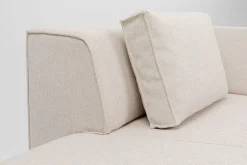 Szezlong Tapicerowany Kremowy Moduł Lewy 182x118 Cm