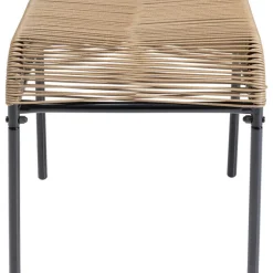 Taboret - Podnóżek Ogrodowy Acapulco 40x40 Cm Naturalny - Nogi Czarne