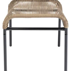 Taboret - Podnóżek Ogrodowy Acapulco 40x40 Cm Naturalny - Nogi Czarne
