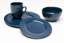Talerz Deserowy Ceramiczny Niebieski Ø20 Cm