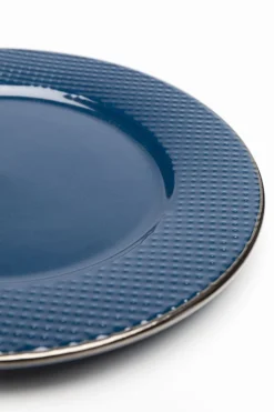 Talerz Obiadowy Ceramiczny Niebieski Ø27 Cm