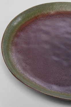 Talerz Obiadowy Fioletowo-zielony Kamionka Ø27 Cm
