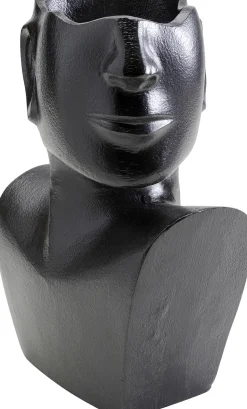 Wazon Aluminiowy Czarny Motyw Twarzy 20x27 Cm