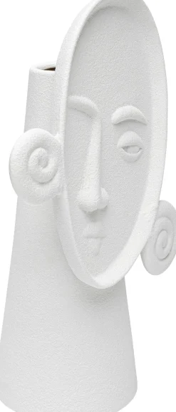 Wazon Biały Ceramiczny Twarz 17x29 Cm