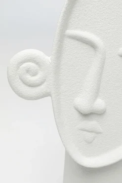 Wazon Biały Ceramiczny Twarz 17x29 Cm