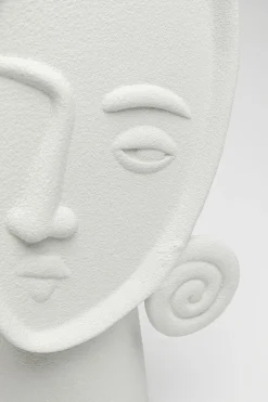 Wazon Biały Ceramiczny Twarz 17x29 Cm