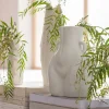 Wazon Biały Z Motywem Ludzkiego Ciała Ceramiczny 16x22 Cm