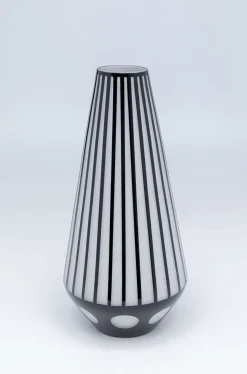 Wazon Brillar Cylinder Ø22x44 Cm Czarno-biały