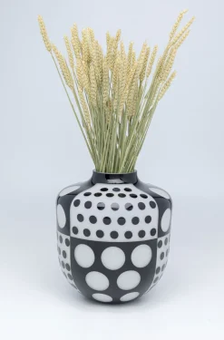 Wazon Brillar Round Ø26x31 Cm Czarno-biały