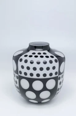Wazon Brillar Round Ø26x31 Cm Czarno-biały