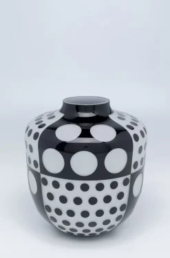 Wazon Brillar Round Ø26x31 Cm Czarno-biały