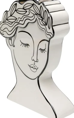 Wazon Ceramiczny Biały Motyw Kobiety 21x26 Cm