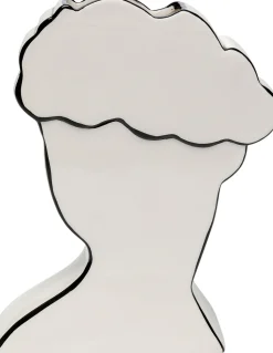 Wazon Ceramiczny Biały Motyw Kobiety 21x26 Cm