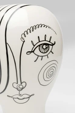 Wazon Ceramiczny Biały Motyw Kobiety Ø19x30 Cm